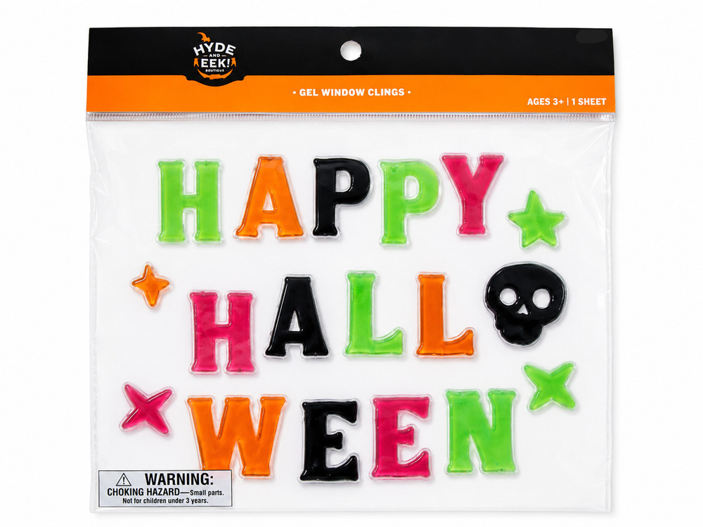 NWT Hyde & EEK! Boutique Happy Halloween Gel Window Clings Decorations Target